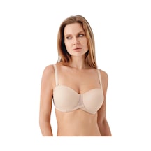 New Bra Newbra Lingerie 347057 Kadın Dolgusuz Straplez Basic Desteksiz C Cup Sutyen Ten