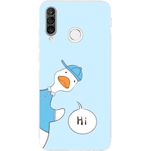 Huawei P30 Lite Uyumlu Merhaba Ördek Baskılı Silikon Kılıf Renkli