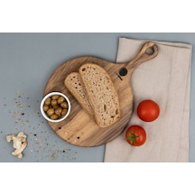 Ahşap Doğal Ceviz Kesme Ve Sunum Tahtası, Peynir Ve Pizza Tabağı, Kişiye Özel Farklı Desen 36x25 Cm Ahşap