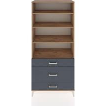 Hyperion Dolap 4 Raflı 3 Çekmeceli 88x44x195 Çam-antrasit Çam