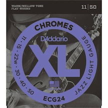 D'addario Ecg24 Chromes Flat Wound. Jazz Light. 11-50 Takım Tel E