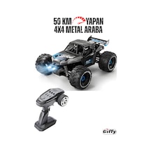 Oyuncak Uzaktan Kumandalı Metal Gövde 50 Km Hız Yapan 4x4 Off-road Arazi Aracı Şarjlı 1400 Mah Mavi