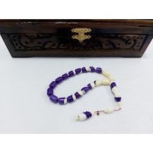 Soma Tesbih Ahmet Özdemir Usta İmzalı Eflatun Bilardo Topu Tesbih 9,5 X 13