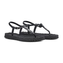 Black Cheerful10g - Siyah Taşlı Parmak Arası Terlik-14198