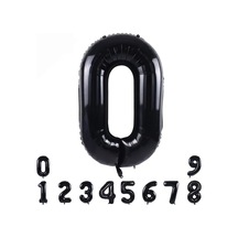 0 Siyah Rakam Folyo Balon 34" Inc 82 cm