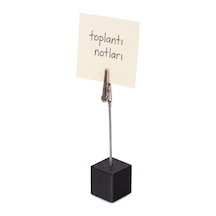 Metal Not Tutucu Metal Kıskaçlı Notluk Siyah Masaüstü Not Tutacağı