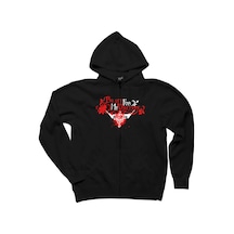 Bullet Gor My Valentine Skull Classic Siyah Fermuarlı Kapşonlu Siyah