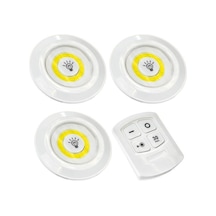 Uzaktan Kumandalı 3 Lü Spot Led Lamba Kablosuz Pilli Işıldak