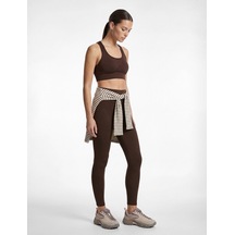 Koton Yüksek Bel Slim Fit İnterlok Spor Tayt Kahverengi 6sak40119nk Kahve