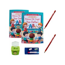 Yeni Müfredat Büyük Boy Klavuz Dik Çizgili Güzel Yazı Defteri Ve Jumbo İlk Kalemim Seti 48 Syf.