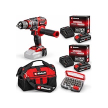 Einhell Tp- Cd 18/80 Li I Bl Akülü Solo Darbeli Matkap + 2 X 2.5 Ah Starter Kit Akü + Kwb 32 Parça Bits Uç + Kumaş Çanta