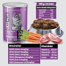 CatPlus Kuzu Etli ve Havuçlu Konserve Yetişkin Kedi Maması 24 x 395 G