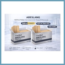 Bezos Abeslang 100'lü 2 Paket Tek Kullanımlık Ahşap Dil Basacağı Non Steril Medikal Spatula Toplam 200 Adet Mbt06