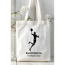 Art Hediye Basketbolcu Basketbol Basket Baskılı Bez Omuz Çantası Kişiye Özel Model 18 Çok Renkli