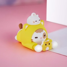 E2M Sevimli Kedi Anahtarlıklı Telefon Standı Sarı