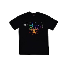 Muse Baskılı Unisex %100 Pamuk Siyah T-shirt SIYAH