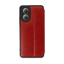 Oppo A38 Kılıf Flip Cover - Kırmızı Kirmizi