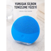 Silikon Yüz Temizleme Fırçası Ayarlanabilir Titreşimli Mavi Cilt Bakım Cihazı - Lisinya