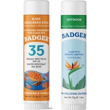 Badger Çocuk Stick Güneş Kremi SPF35 18.4 G + Outdoor Cream Stick 17 G