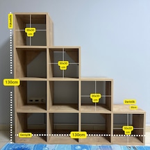 Mukotoys Basamak Raf Kitaplık Mdf 130x130
