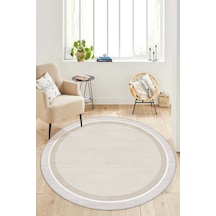 West Home Makinede Yıkanabilir Kaymaz Taban Leke Tutmaz Daire Bej Mutfak Halısı Salon Halısı Ve Yolluk