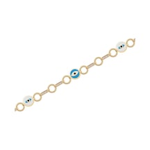 Diamond Line - Gülaylar - Sarı Altın 14 Ayar Nazar Boncuğu Bilekl Standart N11.21795 Sarı Altın