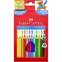 Faber Castell 12 Renk Jumbo Üçgen Kuruboya Kalemtraş Hediyeli