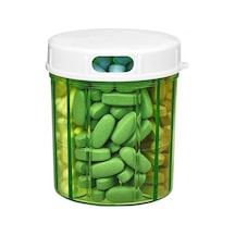 Sones S-052 Yuvarlak Şeffaf Plastik Hap Kutusu Saklama Kutusu 9x9x10cm