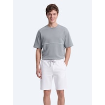 Kip Gri Düz T-shirt
