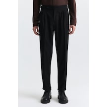 Antioch Tapered Fit Çift Pileli Pantolon Siyah