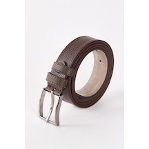 Tudors Erkek Deri 3 Cm Klasik Kahverengi Kemer-33035 Kahverengi
