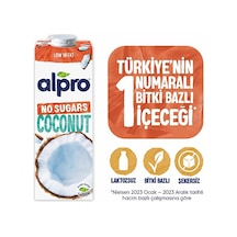 Alpro Şekersiz Hindistan Cevizi Sütü 1 L Vegan Laktozsuz Bitkisel