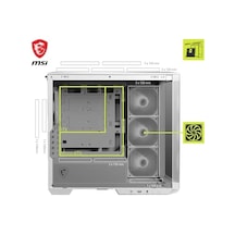 Msı Mag Pano M100r Pz Whıte Temperli Cam 3x120mm 1x120mm Argb Fan Matx Beyaz Panoramik Gaming Bilgisayar Kasası