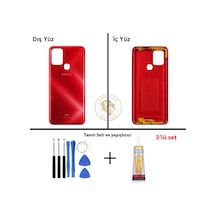 Infinix Hot 10 Kırmızı Uyumlu Arka Kapak + Yapıştırıcı Ve Vida Seti Arka Cam Batarya Pil Kapağı Diğer