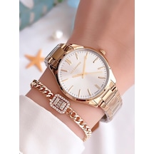 Lee Cooper Elite Seri Çelik Kordonlu 3 Atm Suya Dayanıklı Kadın Kol Saati Blc08011.130 Sarı