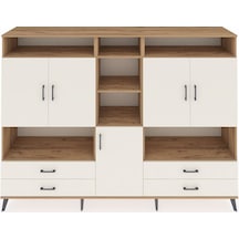 Hyperion Dolap 12 Raflı 4 Çekmeceli 5 Kapaklı 220x44x163 Çam-ayta Çam-aytaşı