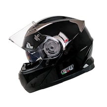 Crn Xspeed 925 E-Ce 22.06 Belgeli Çene Açılır Motosiklet Kaskı Parlak Siyah