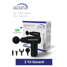 Ac-748 Compact 6 Kademeli 4 Başlıklı Masaj Tabancası Siyah