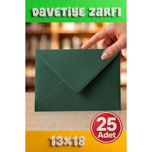 25 Adet 13x18 Cm Premium Kalite Davetiye Zarfı Yeşil