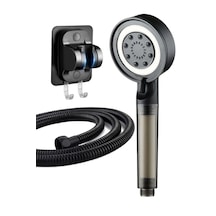 Siyah Filtreli 5 Fonksiyon Çelik El Duşu Duş Hortumu Mafsal Seti Siyah Siyah Filtreli 5 Fonksiyon Çelik El Duşu Duş Hortumu Mafsal Seti Siyah