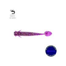 Karides Kokulu Uv Silikon Kurt Yem - 1 Gram - 50mm - Fishack Wormix - 10 Adet Purple Uv Silikon