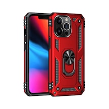 Apple İphone 13 Pro Kılıf Sofya Yüzüklü Silikon Kapak - Kırmızı 0.2M-Çok Renkli
