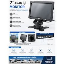 7 İnç Çerçeveli Araç İçi Monitör Tek Ekran 12v 24v Uyumlu