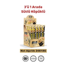 3 Ü 1 Arada Sütlü Köpüklü Kahve 18 G X 24 Adet Fırsat Paketi Hazır