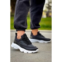 Vexor Kb-707 Kuback Siyah Cilt Yüksek Taban Bağcıklı Günlük Erkek Ayakkabı