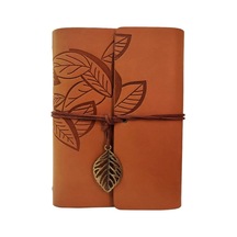 Premium Not Defteri Okul Gereci Deri Yaprak Desenli Defter Çok Renkli