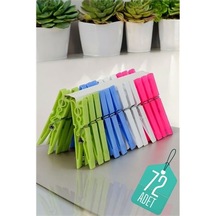 Zenvac Plastik Çamaşır Mandalı 72 Adet 714510 Zenvac29 Renkli