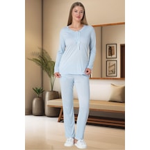 Lohusa Sepeti Lohusasepeti Dantelli Yaka Büyük Beden Lohusa Pijama Takımı Pembe - 5919 001