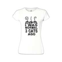 Normal 3 Cats Ago Beyaz Kadın Tshirt 001
