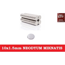 Neodyum Yuvarlak Mıknatıs-10X1.5Mm 5-12- 24-50-100-250-500 Adet 24 Adet